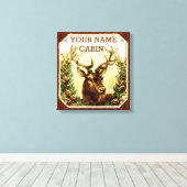 Deer Cabin, gepersonaliseerd voor houten korrels Canvas Afdruk (Insitu (Houten vloer))