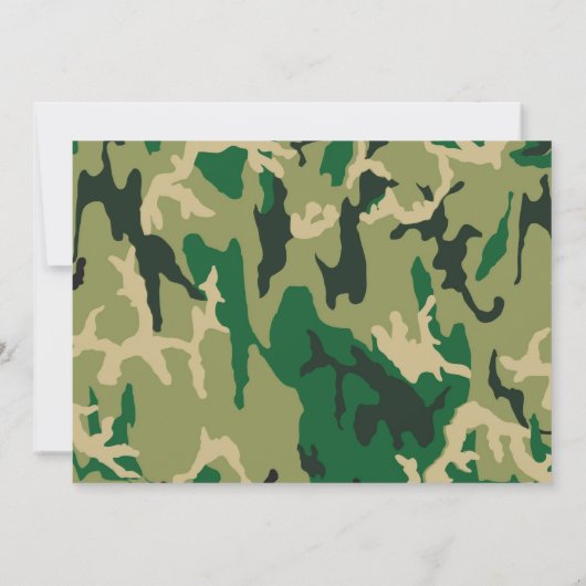 Deer Camo Hunting Birthday Invitation Kaart (Achterkant)