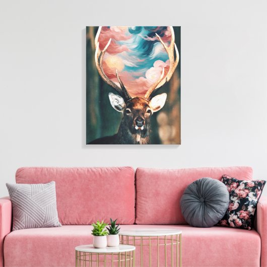 Deer Canvas Afdruk (Insitu (Woonkamer))