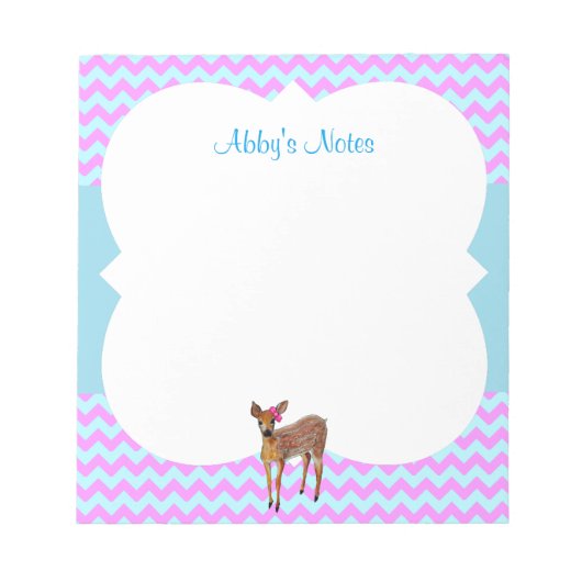 Deer Chevron Cotton Snoep - Gepersonaliseerd Notitieblok (Voorkant)