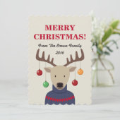 Deer Christmas Holiday Kaart (Staand voorkant)