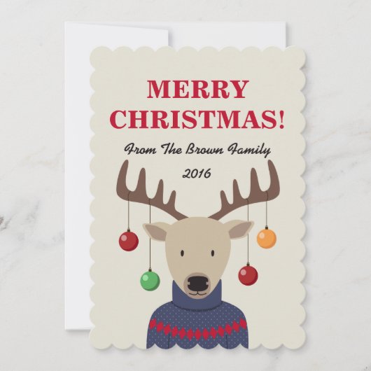 Deer Christmas Holiday Kaart (Voorkant)