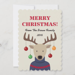 Deer Christmas Holiday Kaart