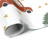Deer Christmas Tree Illustration Wrapping Paper Cadeaupapier (Rol Hoek)