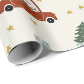 Deer Christmas Tree Illustration Wrapping Paper Cadeaupapier (Rol Hoek)