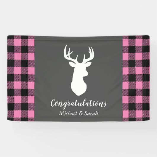 Deer Country Baby shower Girl Pink Spandoek (Horizontaal)