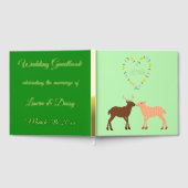 Deer Couple en Daisy Heart Custom Wedding Gastenboek (Volledig)