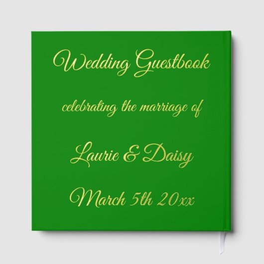 Deer Couple en Daisy Heart Custom Wedding Gastenboek (Achterkant)