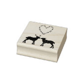 Deer Couple en Daisy Heart Custom Wedding Rubberstempel (Stempel)