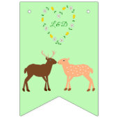 Deer Couple en Daisy Heart Custom Wedding Vlaggetjes (Tweede vlag)