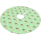 Deer Couple en Daisy Heart Kerstboom Rok (Gekanteld)