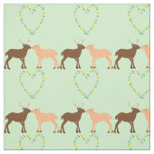 Deer Couple en Daisy Heart Stof (Swatch)