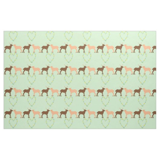 Deer Couple en Daisy Heart Stof (Fat Quarter)
