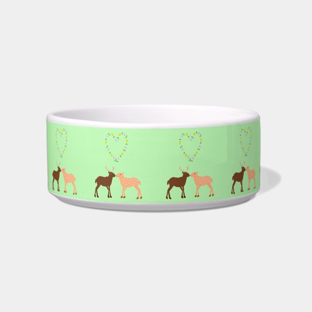 Deer Couple en Daisy Heart Voerbakje (Voorkant)