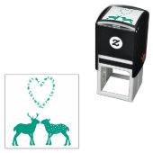 Deer Couple en Daisy Heart Zelfinktende Stempel (In situ)