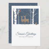 Deer Couple Kerstmis op maat Feestdagenkaart (Voorkant / Achterkant)