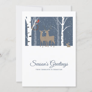 Deer Couple Kerstmis op maat Feestdagenkaart