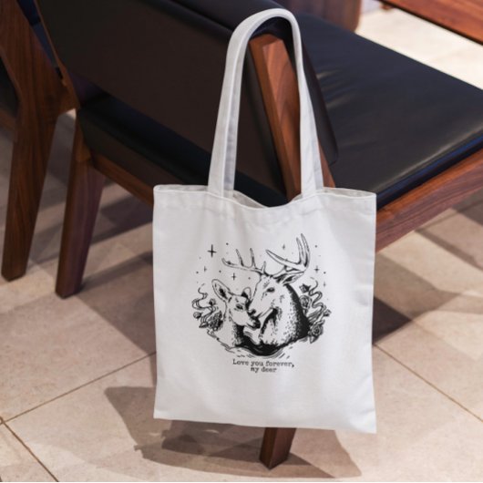 Deer Couple Tote Bag