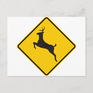 Deer Crossing Highway Sign Briefkaart