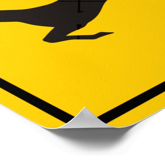 Deer Crossing Highway Sign Poster (Hoek)