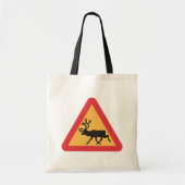 Deer Crossing Road Sign Canvas tas (Voorkant)