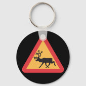 Deer Crossing Road Sign Sleutelhanger (Voorkant)