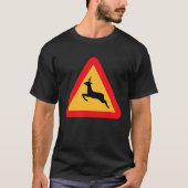 Deer Crossing Road Sign T-shirt (Voorkant)
