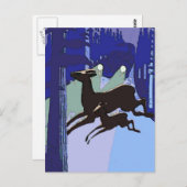 Deer Crossing Road,  stijl Briefkaart (Voorkant / Achterkant)