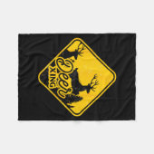 Deer Crossing Sign Christmas Xing Reindeer Funny M Fleece Deken (Voorkant (Horizontaal))