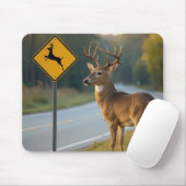 Deer Crossing Sign Muismat (Met muis)