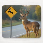 Deer Crossing Sign Muismat (Voorkant)