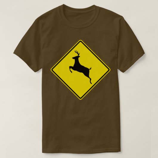 Deer Crossing Sign T-shirt (Design voorkant)