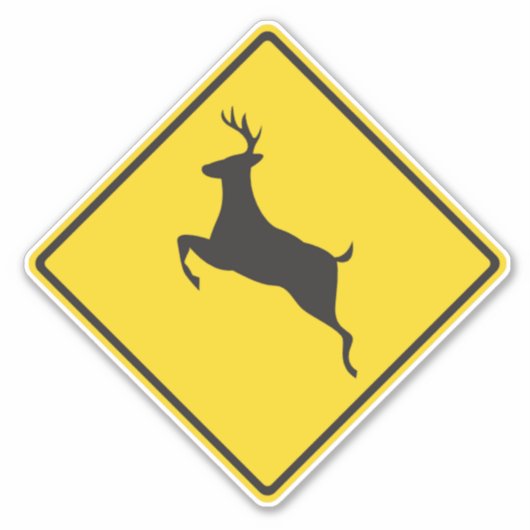 Deer Crossing Sticker (Voorkant)