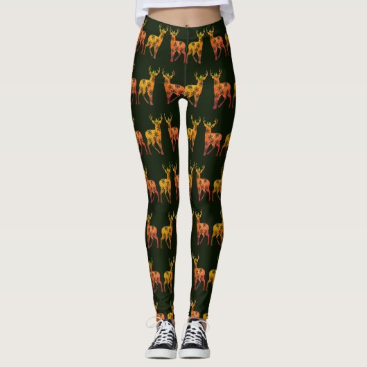 Deer Custom Leggings Merry Kerstry (Voorkant)