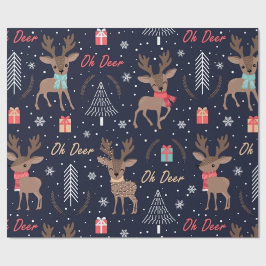 Deer Cuties (grote schaal) Cadeaupapier (Vlak)