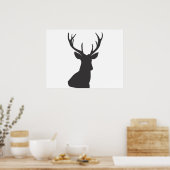 Deer Deer Silhouette Animal Wild Postca Poster (Keuken)