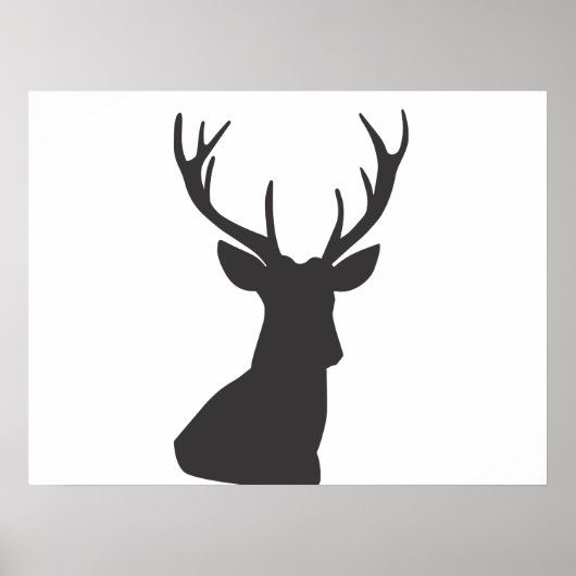 Deer Deer Silhouette Animal Wild Postca Poster (Voorkant)