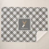 Deer Design Gold en grijs gepersonaliseerd Sherpa Deken (Voorkant (horizontaal))