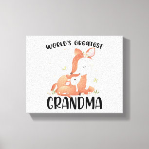 Deer Doe and Fawn World's Greatest Grandma Canvas Afdruk