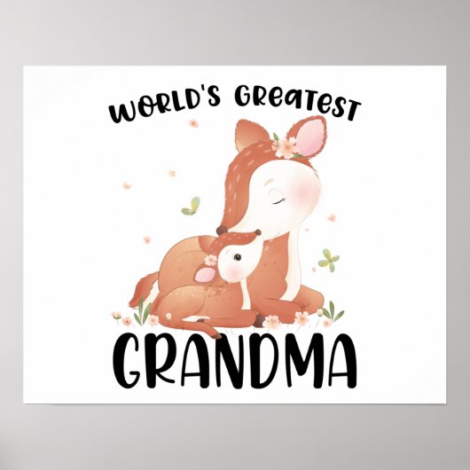 Deer Doe and Fawn World's Greatest Grandma Poster (Voorkant)