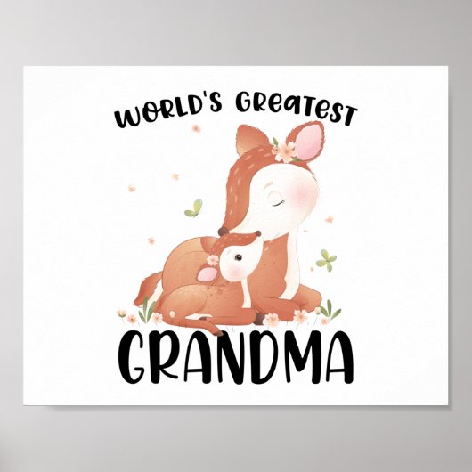 Deer Doe and Fawn World's Greatest Grandma Poster (Voorkant)