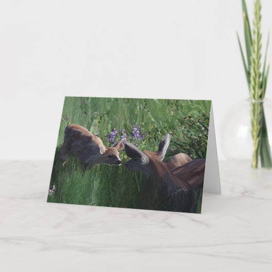 Deer Doe en Fawn briefpapier kaarten leeg binnen. (Voorkant)
