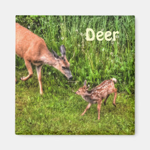 Deer Doe en Fawn Wildlife Animal Design Magneet