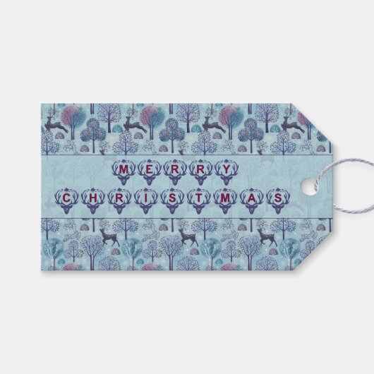 Deer Dreams Holiday Cadeaulabel (Voorkant (Horizontaal))