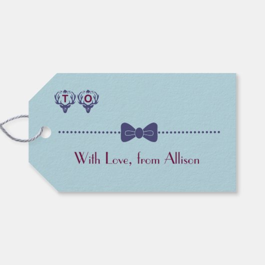 Deer Dreams Holiday Cadeaulabel (Achterkant Horizontaal)