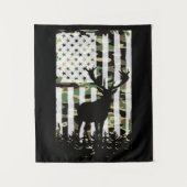 Deer Elk Buck Hunting Camo USA Flag Camoflauge Wandkleed (Voorkant)