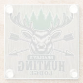 Deer Elk Hunter ADD-NAAM Bow Hunting Lodge Cabin Glazen Onderzetter (Achterkant)