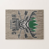 Deer Elk Hunter ADD-NAAM Bow Hunting Lodge Cabin Legpuzzel (Horizontaal)