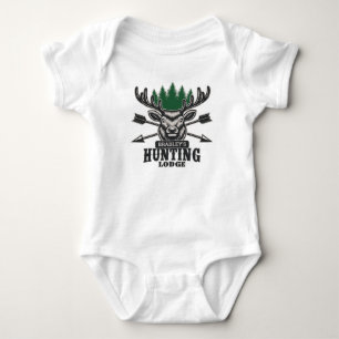 Deer Elk Hunter ADD-NAAM Bow Hunting Lodge Cabin Romper