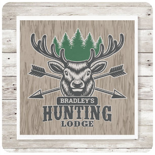 Deer Elk Hunter ADD-NAAM Bow Hunting Lodge Cabin Servet